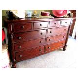 Carved Tall Post King Bed / Mattress (Matching Dresser)