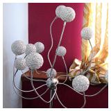 Modern Chrome Mesh Crystal Balls Floor Lamp