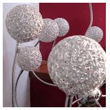 Modern Chrome Mesh Crystal Balls Floor Lamp