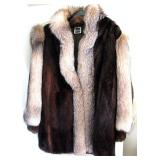 Mink and Fox Fur Mid-Length Coat