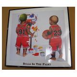 Michael Jordan and Dennis Rodman Signed “Bulls In The Paint” Painting