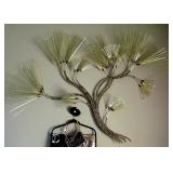 MCM C. Jere Monumental 69” Metal Tree Wall Sculpture “China Pine” Signed