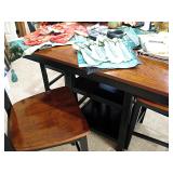 Solid Wood Counter Height Dining Table and 4 Chairs