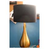 Gold Teardrop Metal Table Lamp with 2 lights and Fabric Shade Set of 2