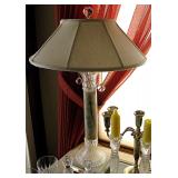 Concord Simone Marble Crystal Column Table Lamp 2 lights Lucite Base Set of 2