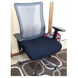 Hercules Black Mesh and Fabric Contemporary Adjustable Height Swivel Fabric Desk Chair