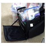 Scrapbooking Rolling Shelf Tote Filled with Paper and Crafting Supplies