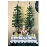 Holiday Lighted Trees in Urns
