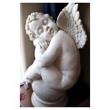 Large Baby Angel Sitting on Ball Statue