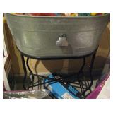 Galvanized Beverage Tub and Bottle Opener w/Stand 