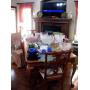 Oak Dining Table Seats 8 / Upholstered Chairs and 2 Leaf's