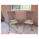 2 metal outdoor chairs