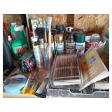 Artist brushes, spray paints