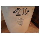 Large 20 gallon crock from White Hall, Illinois