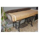 Wagon seat with treadle machine base