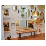 Wall of mirrors in the entryway