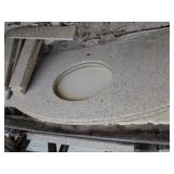 Quartz counter tops with single sink and back splash 