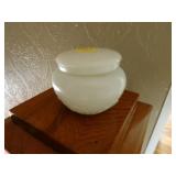 MILK GLASS JAR 