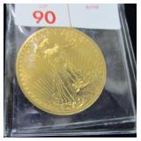 1908 SAINT GAUDEN 20 DOLLAR GOLD COIN 