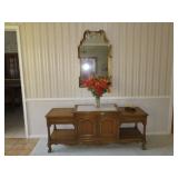 French Provincial Console with Gold Gilded Mirror