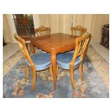 Antique Game Table and 4 Chairs