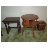 Nesting Table and 2 Tier Maple Table