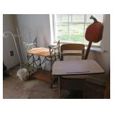 Vintage School Desk - Sewing Machine Iron Base