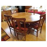 Solid Oak Dining Table & 6 Chairs