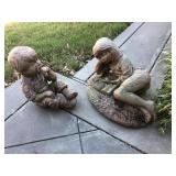 Boy & Girl Concrete Garden Statues
