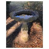Concrete Birdbath Measures 32” tall x 22” across