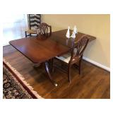 Antique Duncan Phyfe style drop leaf table & 2 chairs