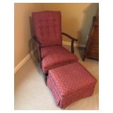 Antique Rocking Chair and Ottoman Late 1800s