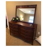 Antique Bow front Dixie Dresser with Mirror