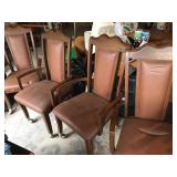 4 vintage dining chairs on wheels. 