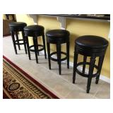 Set of 4 Swiveling Bar Stools, 29.5” high x 16” across 