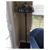Tiffany-style Stained Glass Floor Lamp, 63” high