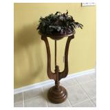 Carved Wood Plant Stand, 39” high
