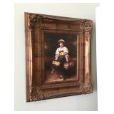 Reproduction of  "The Flower Seller" by Etienne Adolphe Piot, frame measures 27” high x 22” wide
