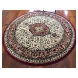 Round Oriental-Style Area Rug, 80” across