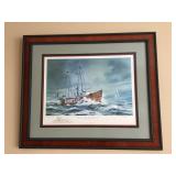 R.C. Moore “The Lightship Barnegat” signed & numbered, frame measures 37” wide x 31” high