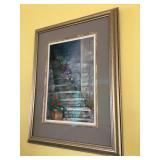 Signed Original Pastel “Tuscany Steps” by Marie O’Hara, Barnegat NJ, frame measures 26.5” H x 20” W