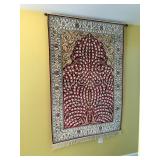Rug Hung on Wall, 48” wide x 72” long plus 3” fringe 