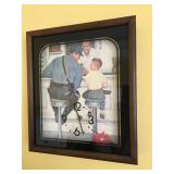 1979 Norman Rockwell Clock, 13” wide x 15” high 
