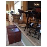 Lazy Boy Rolling Ottoman Squares LEATHER