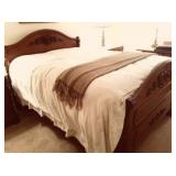 Antique Walnut Grape Motif Bedroom Suite