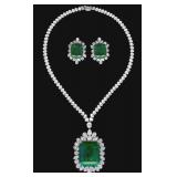 Colombian Emerald Necklace & Earring Set