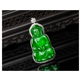 Lot #8085 Imperial Green Jadeite Pendant - GIA Certified