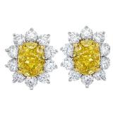 Lot #387 Fancy Yellow Diamond Earrings - GIA Certified