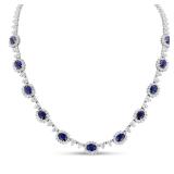 Lot #833 Sapphire & Diamond Necklace