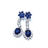 Lot #872 Sapphire & Diamond Earrings